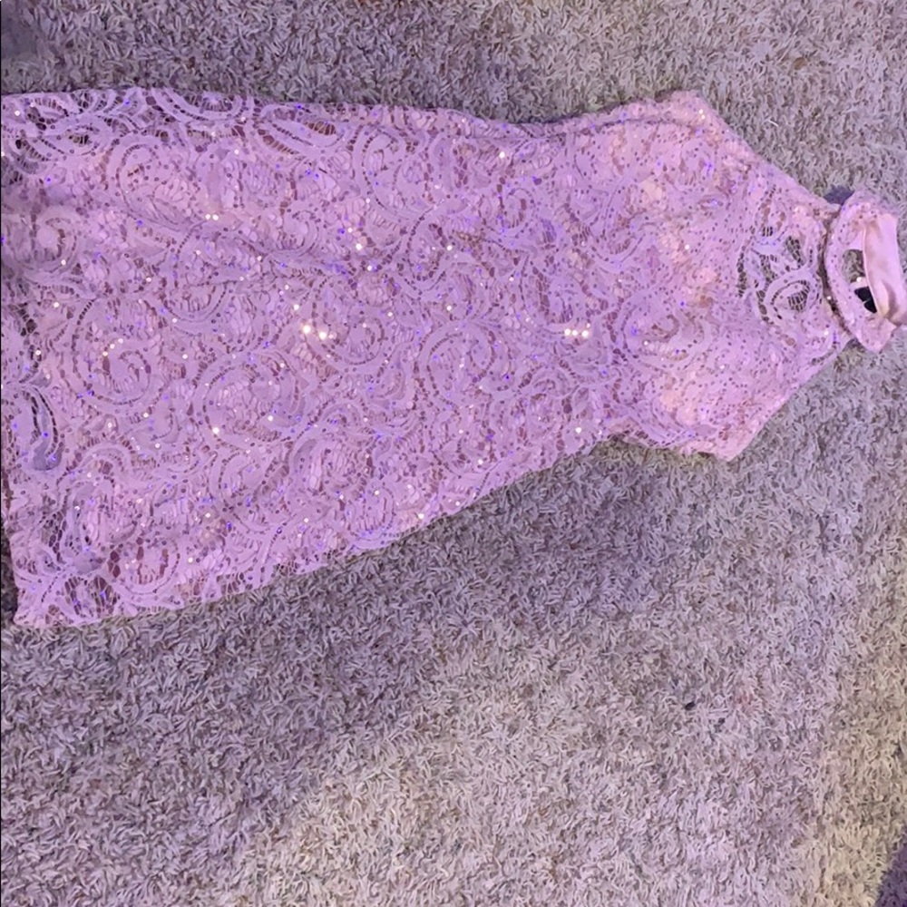Pink tight sparkly dress